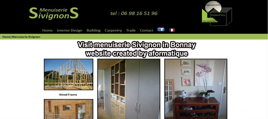 Visit menuiserie Sivignon in Bonnay site created by aformatique